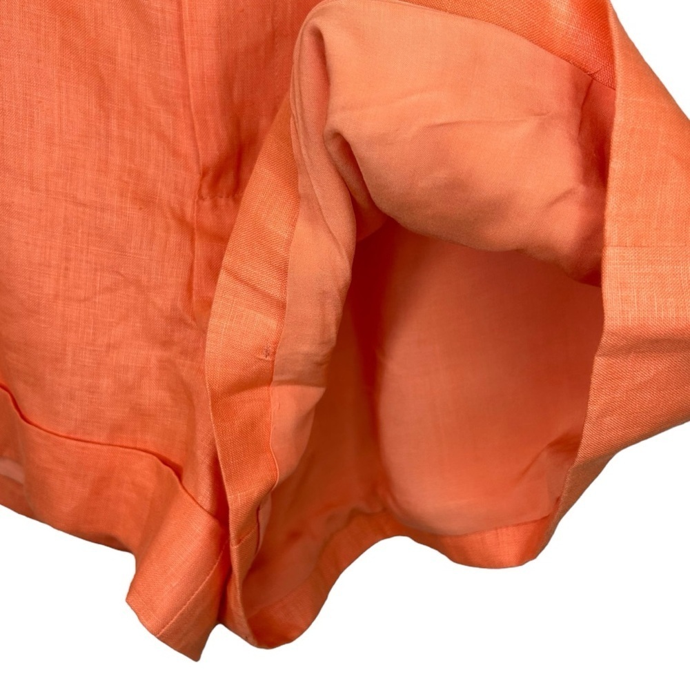 Cami NYC - “Rabia” Tailored Short in Papaya Linen-Blend Pleated - Size 12 Orange - Picture 15 of 17